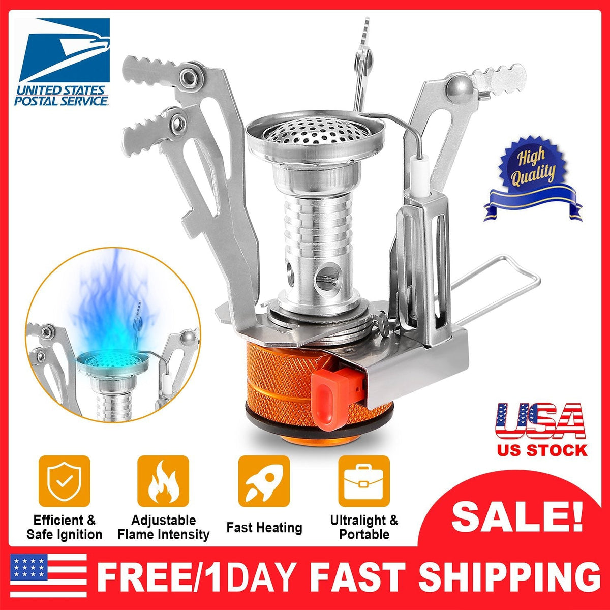 Ultralight Camping Stoves Portable Backpacking Hiking Stoves w/ Piezo Ignition